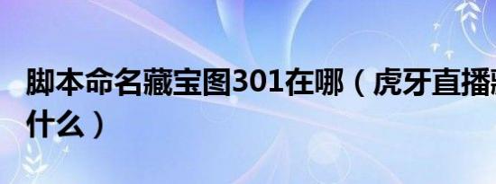 脚本命名藏宝图301在哪（虎牙直播藏宝图是什么）