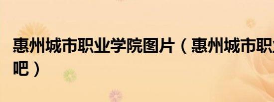 惠州城市职业学院图片（惠州城市职业学院贴吧）