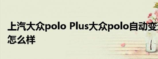 上汽大众polo Plus大众polo自动变速箱报价怎么样