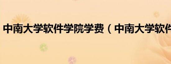 中南大学软件学院学费（中南大学软件学院）