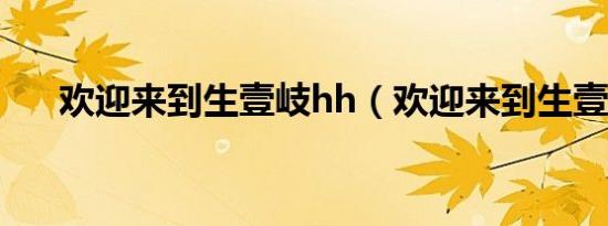 欢迎来到生壹岐hh（欢迎来到生壹岐）