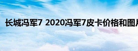 长城冯军7 2020冯军7皮卡价格和图片如何