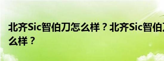 北齐Sic智伯刀怎么样？北齐Sic智伯刀质量怎么样？