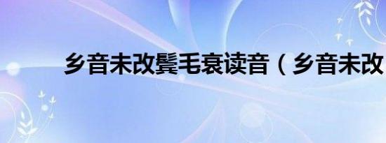乡音未改鬓毛衰读音（乡音未改）