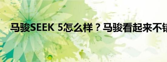 马骏SEEK 5怎么样？马骏看起来不错吗？