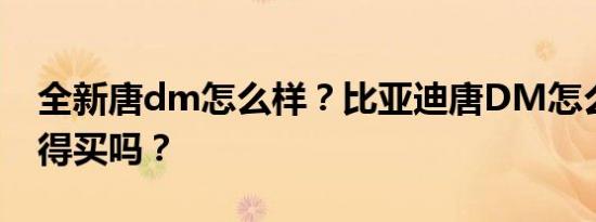 全新唐dm怎么样？比亚迪唐DM怎么样？值得买吗？