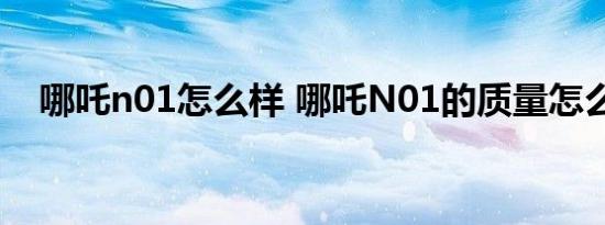 哪吒n01怎么样 哪吒N01的质量怎么样？