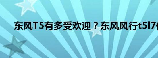 东风T5有多受欢迎？东风风行t5l7价格