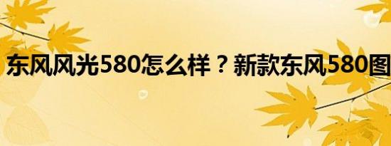 东风风光580怎么样？新款东风580图片价格
