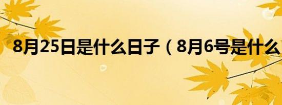8月25日是什么日子（8月6号是什么日子）