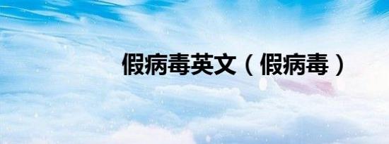 假病毒英文（假病毒）