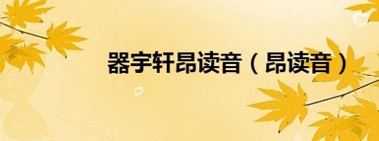 器宇轩昂读音（昂读音）