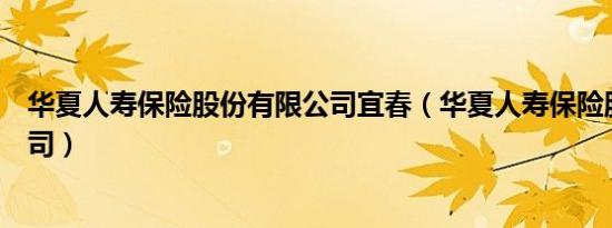 华夏人寿保险股份有限公司宜春（华夏人寿保险股份有限公司）