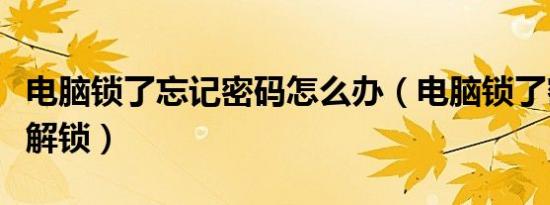 电脑锁了忘记密码怎么办（电脑锁了密码怎么解锁）
