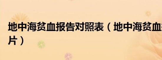 地中海贫血报告对照表（地中海贫血报告单图片）