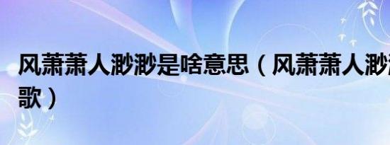 风萧萧人渺渺是啥意思（风萧萧人渺渺是什么歌）