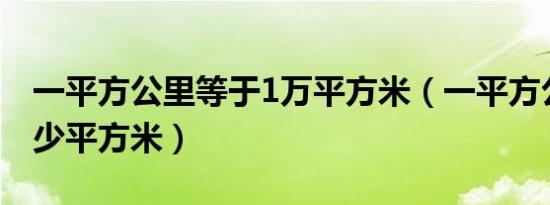 一平方公里等于1万平方米（一平方公里是多少平方米）