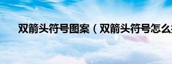 双箭头符号图案（双箭头符号怎么打）