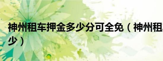 神州租车押金多少分可全免（神州租车押金多少）
