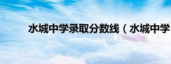 水城中学录取分数线（水城中学）