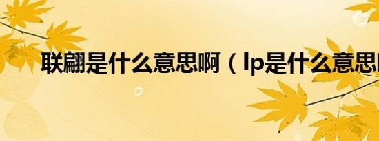 联翩是什么意思啊（lp是什么意思啊）
