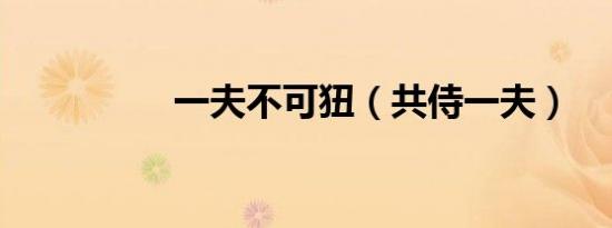 一夫不可狃（共侍一夫）