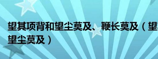 望其项背和望尘莫及、鞭长莫及（望其项背和望尘莫及）