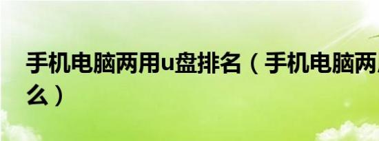 手机电脑两用u盘排名（手机电脑两用u盘好么）