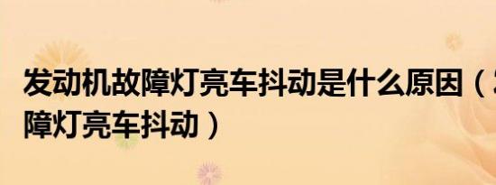 发动机故障灯亮车抖动是什么原因（发动机故障灯亮车抖动）