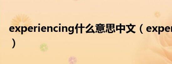 experiencing什么意思中文（experiencing）