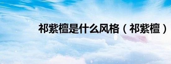 祁紫檀是什么风格（祁紫檀）