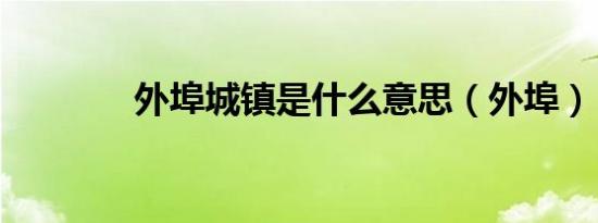 外埠城镇是什么意思（外埠）