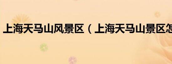 上海天马山风景区（上海天马山景区怎么走）