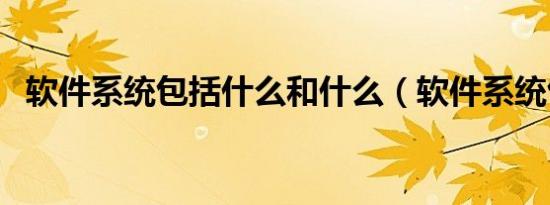 软件系统包括什么和什么（软件系统包括）