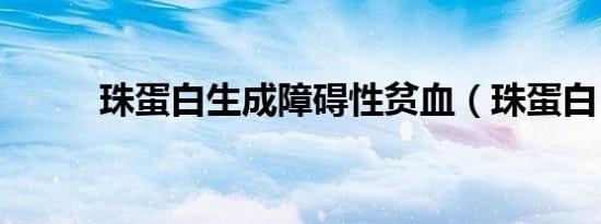 珠蛋白生成障碍性贫血（珠蛋白）