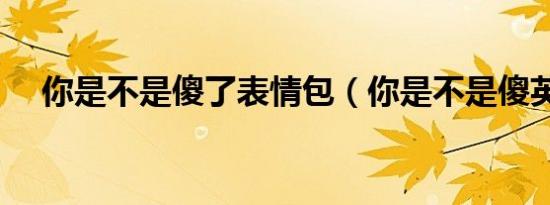 你是不是傻了表情包（你是不是傻英文）