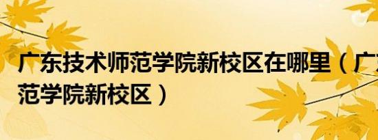 广东技术师范学院新校区在哪里（广东技术师范学院新校区）