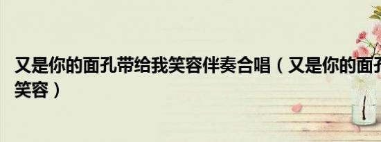 又是你的面孔带给我笑容伴奏合唱（又是你的面孔 带给我是笑容）