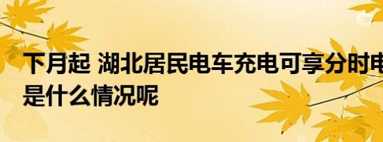 下月起 湖北居民电车充电可享分时电价 具体是什么情况呢