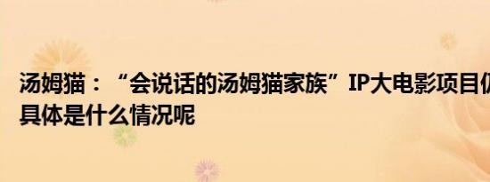 汤姆猫：“会说话的汤姆猫家族”IP大电影项目仍在筹备中 具体是什么情况呢