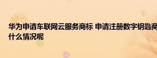 华为申请车联网云服务商标 申请注册数字钥匙商标 具体是什么情况呢