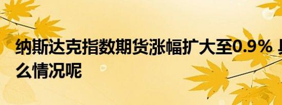 纳斯达克指数期货涨幅扩大至0.9% 具体是什么情况呢