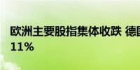 欧洲主要股指集体收跌 德国DAX30指数跌1.11%
