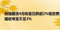 纳指期货4月收官日跌超2%现货黄金失守2270美元整月涨幅收窄至不足3%