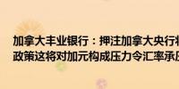 加拿大丰业银行：押注加拿大央行将在6月政策会议上放松政策这将对加元构成压力令汇率承压