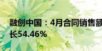 融创中国：4月合同销售额124.5亿元同比增长54.46%