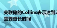 美联储的Collins表示达到2%的通胀目标可能需要更长时间