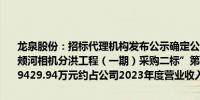 龙泉股份：招标代理机构发布公示确定公司为“夏津县漳卫南运河向马颊河相机分洪工程（一期）采购二标”第一中标候选人此次投标报价为9429.94万元约占公司2023年度营业收入的8.51%