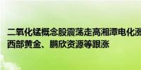 二氧化锰概念股震荡走高湘潭电化涨停红星发展、西部矿业、西部黄金、鹏欣资源等跟涨