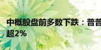 中概股盘前多数下跌：普普文化、小鹏汽车跌超2%